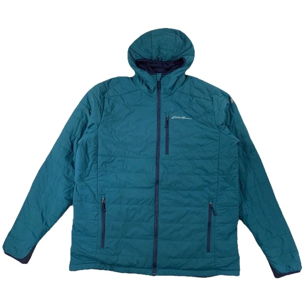 Eddie Bauer First Ascent Ignite Lite Jacket Men's TXL Green Reversible Hooded